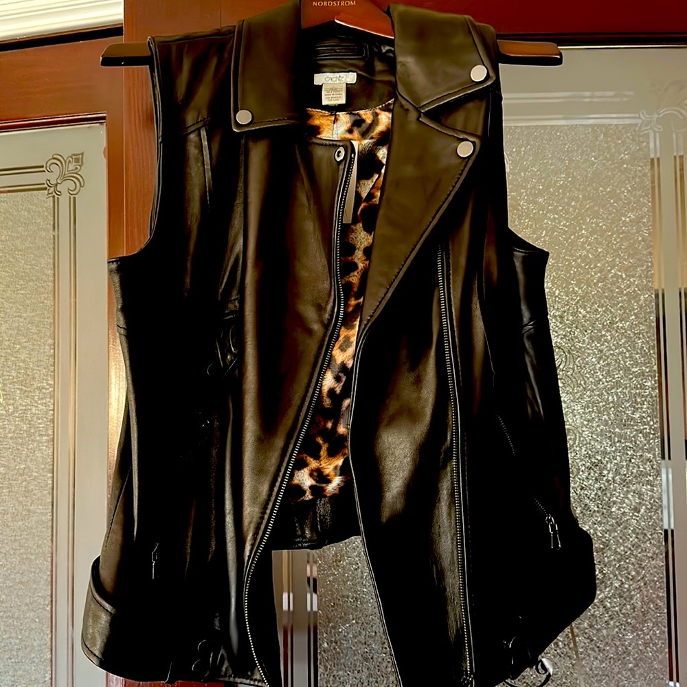 Classy Leather Biker Vest